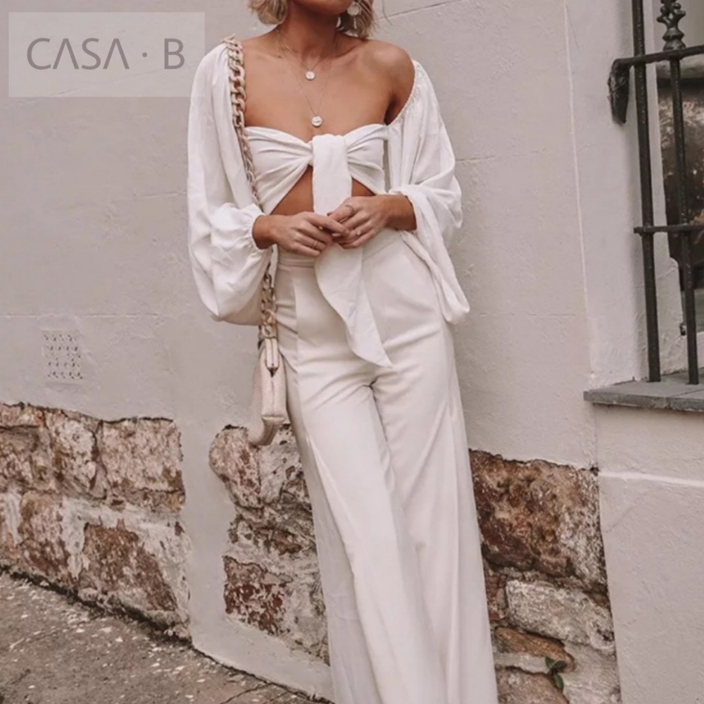 5⭐️CASA B | Lolita front tie blouson sleeve top - Picture 4 of 7